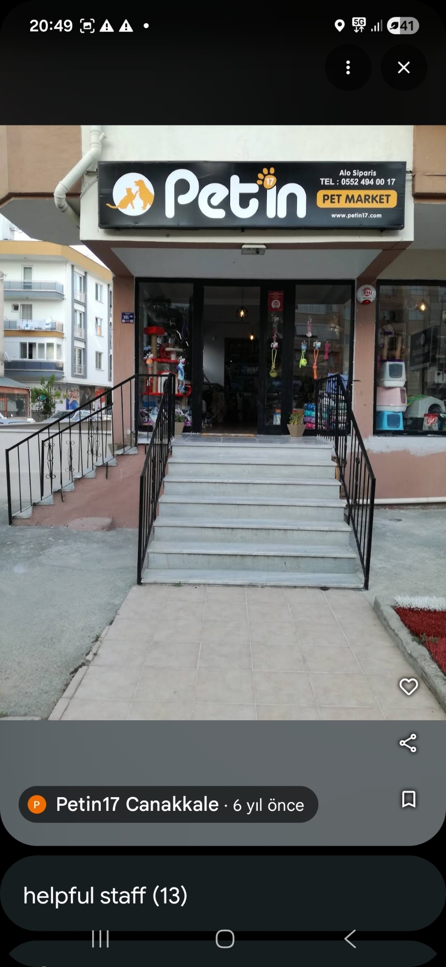 Petin 17 Petshop mağaza dış cephe